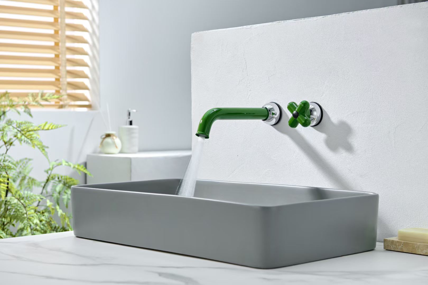 Green wall-mounted CUNGPAK basin faucet
