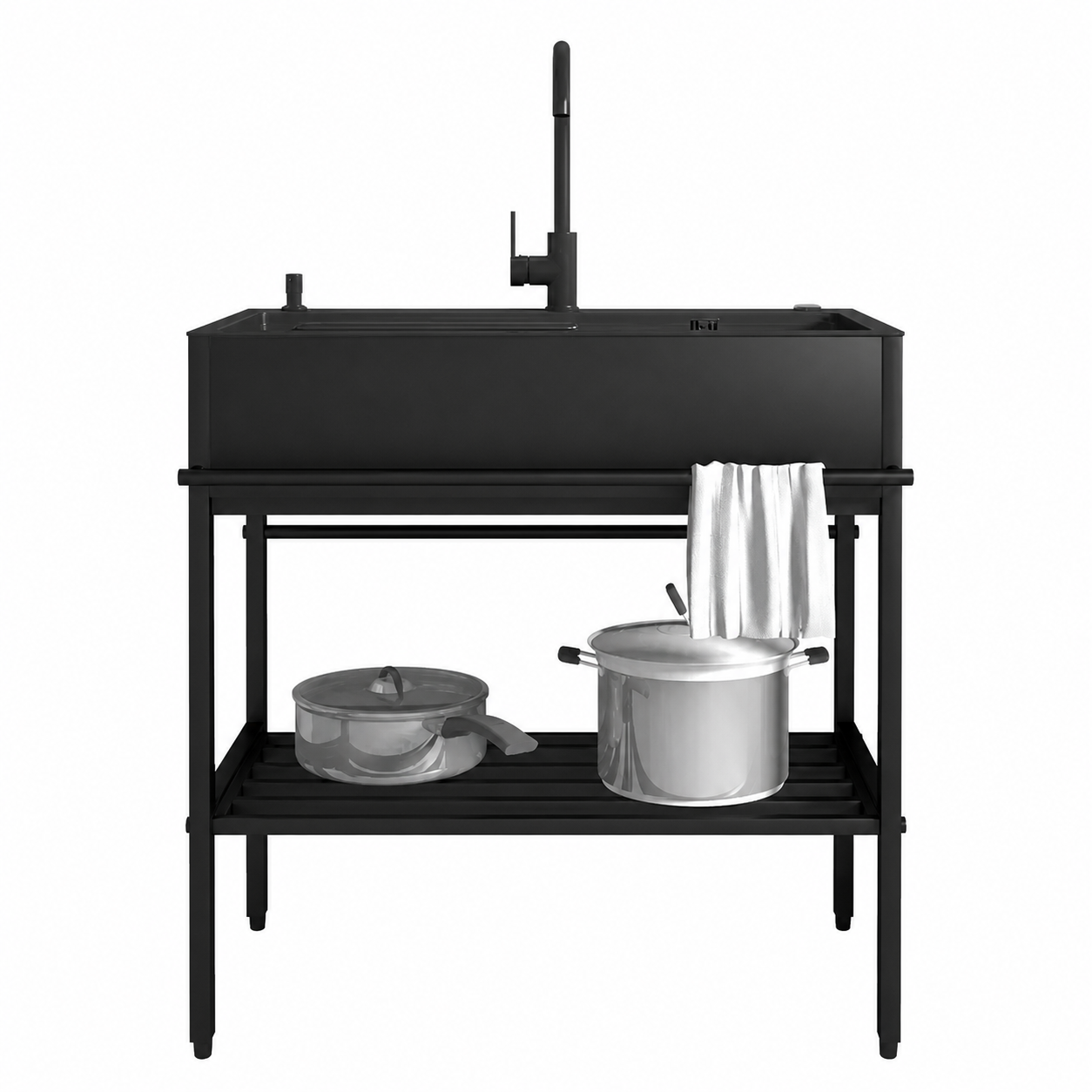 CUNGPAK Freestanding Honeycomb Stainless Steel Workstation Sink