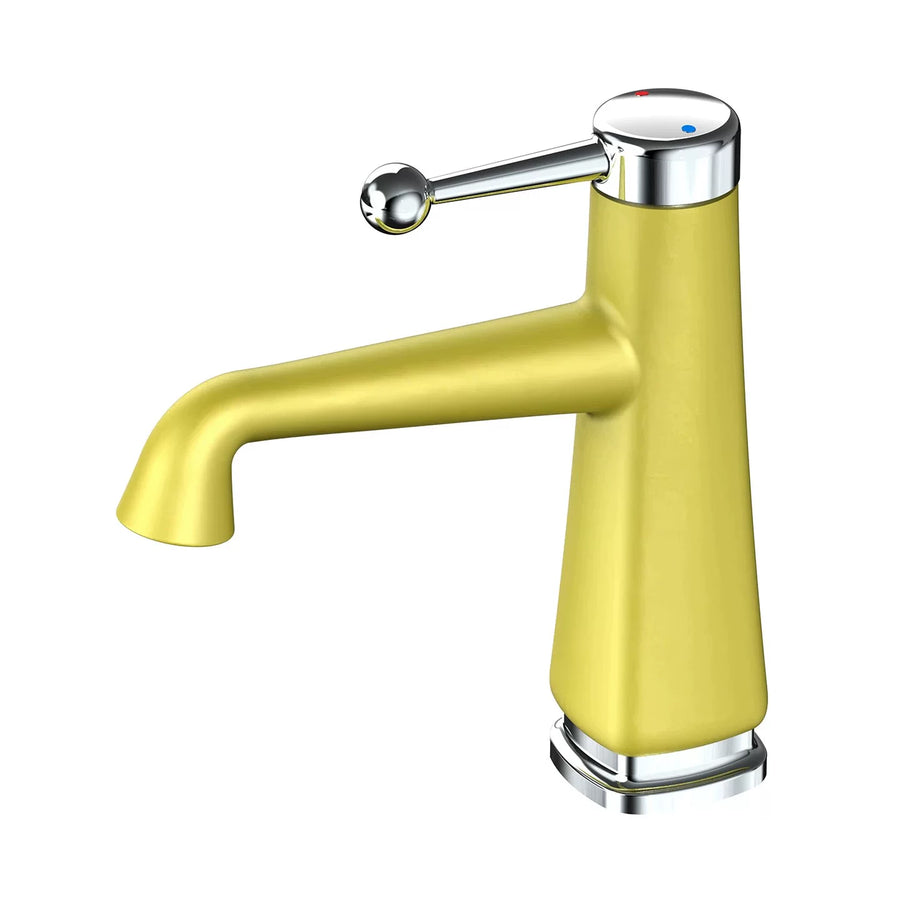 CUNGPAK royal-lever solid brass basin faucet in silver and yellow