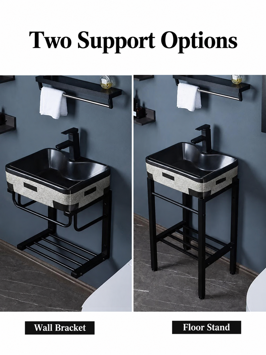 CUNGPAK basin with wall bracket and floor stand support options