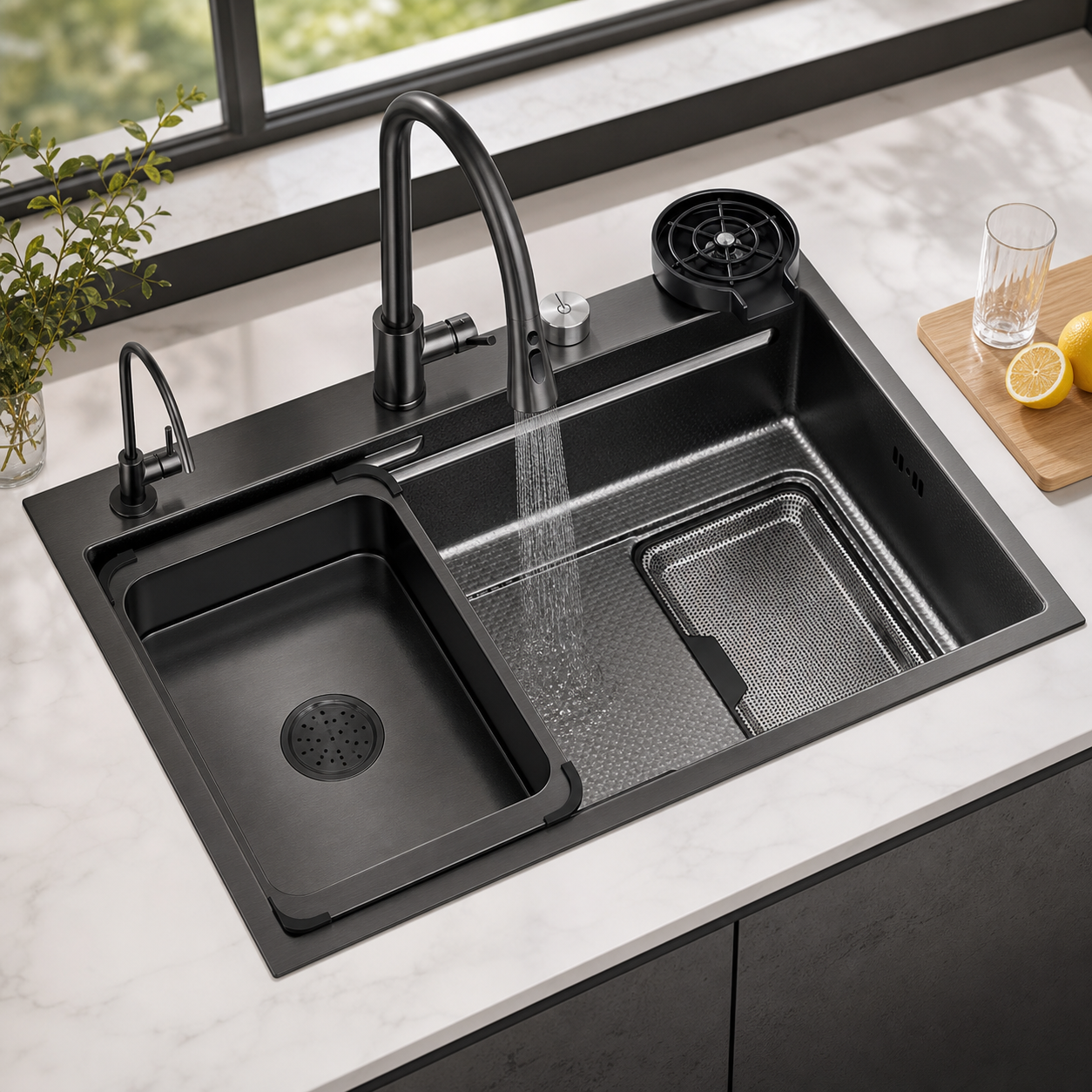 CUNGPAK 5mm debris-collection workstation kitchen sink